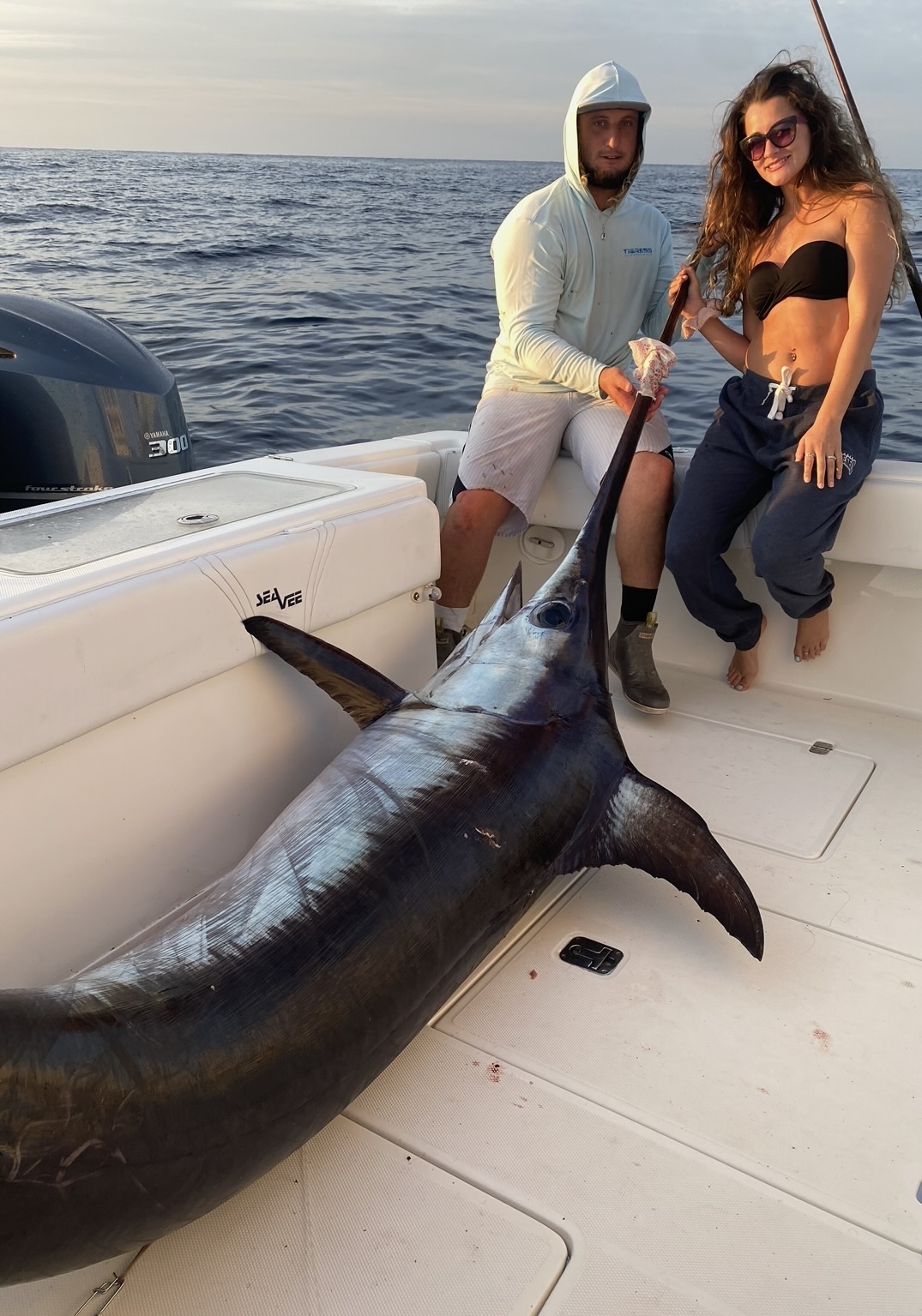 Swordfish catch on a deep sea fishing charter out of Boynton Beach FL